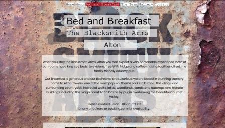 image of the Blacksmith Arms website