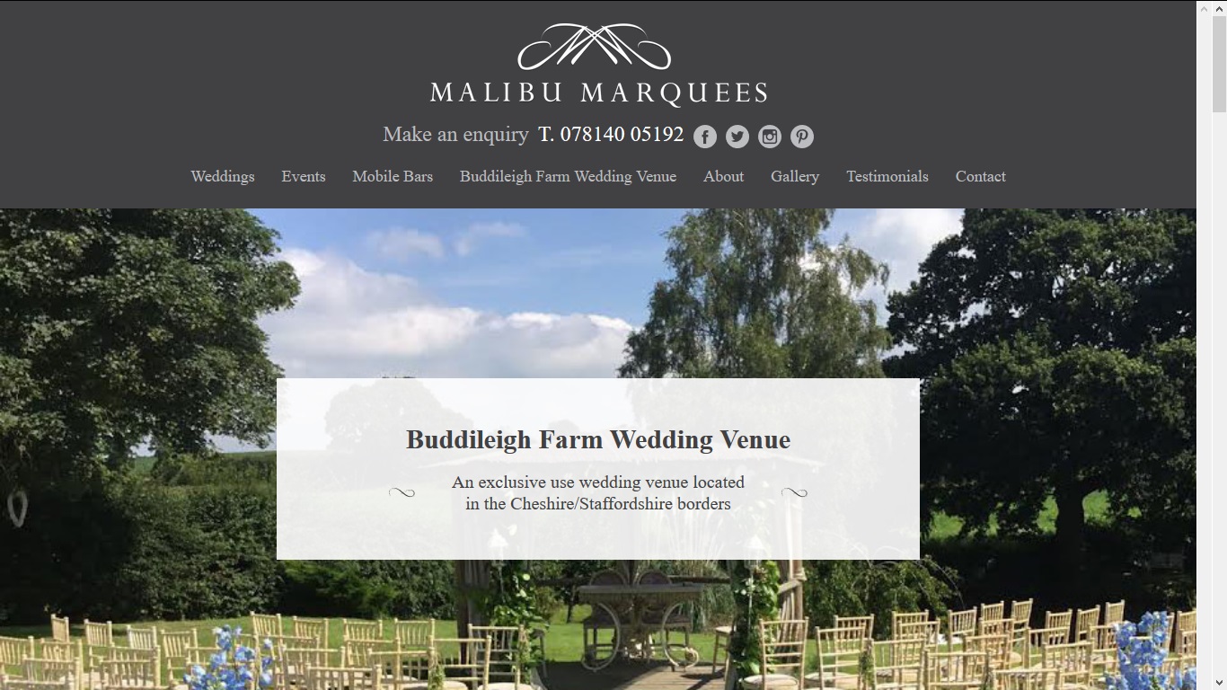 image of the Buddileigh Farm website