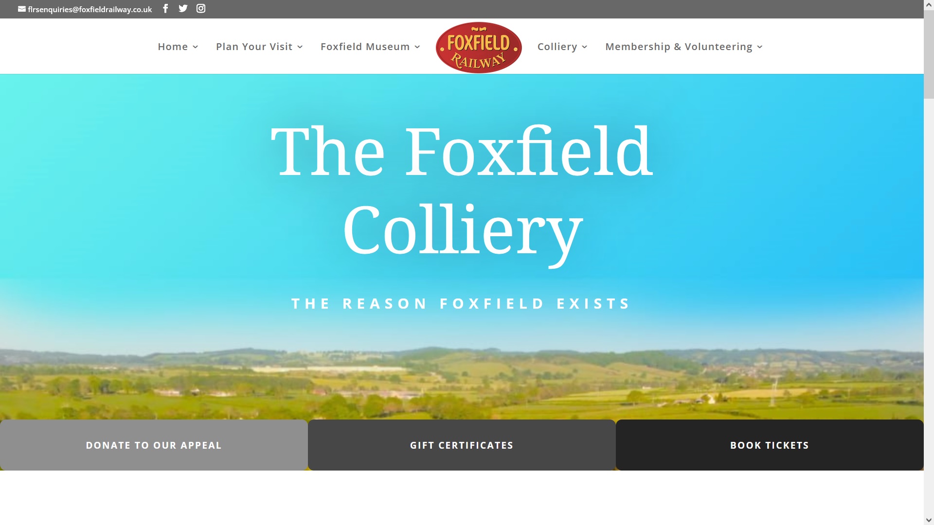 image of the Foxfield Colliery website