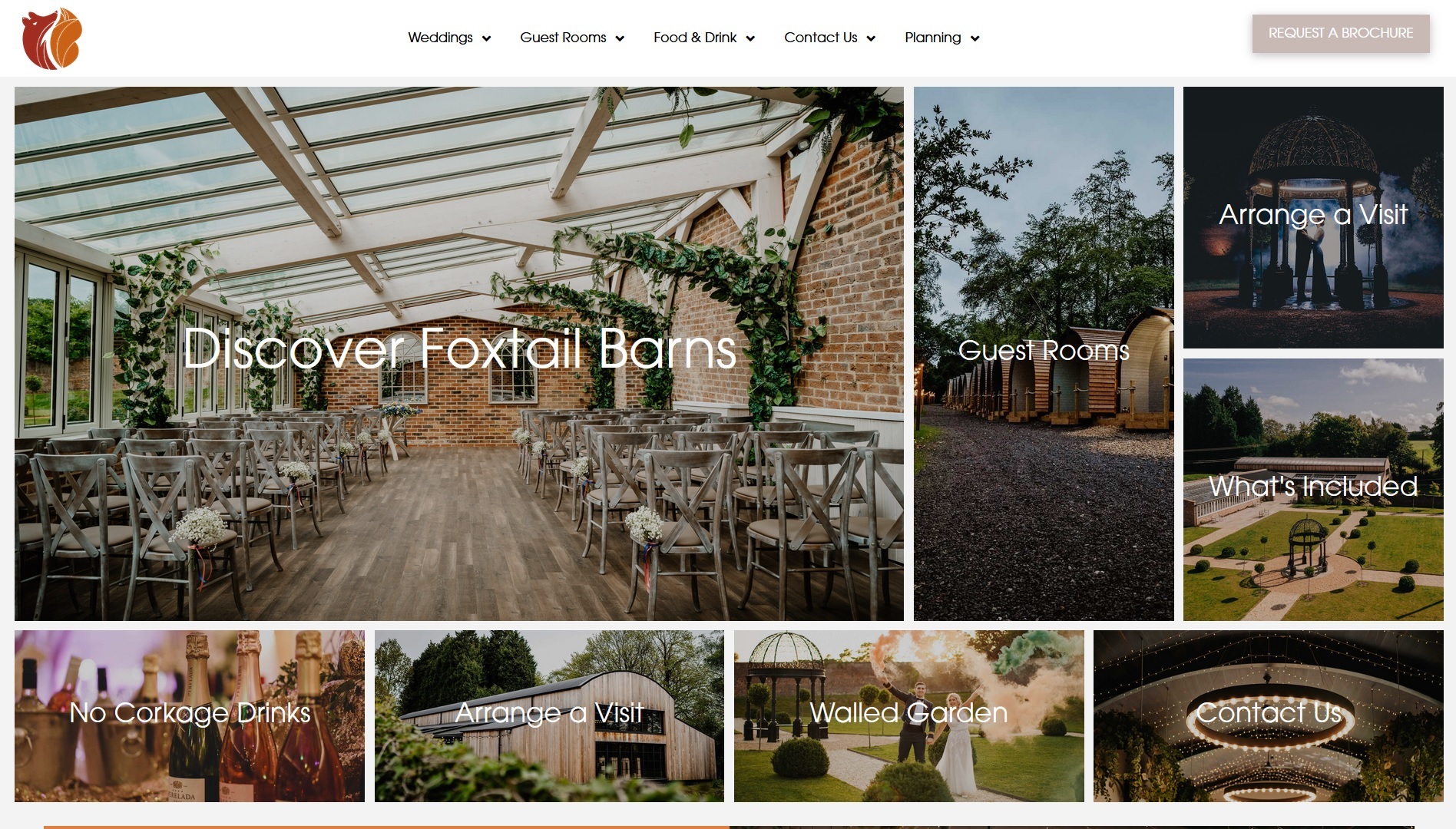image of the Foxtail Barns website