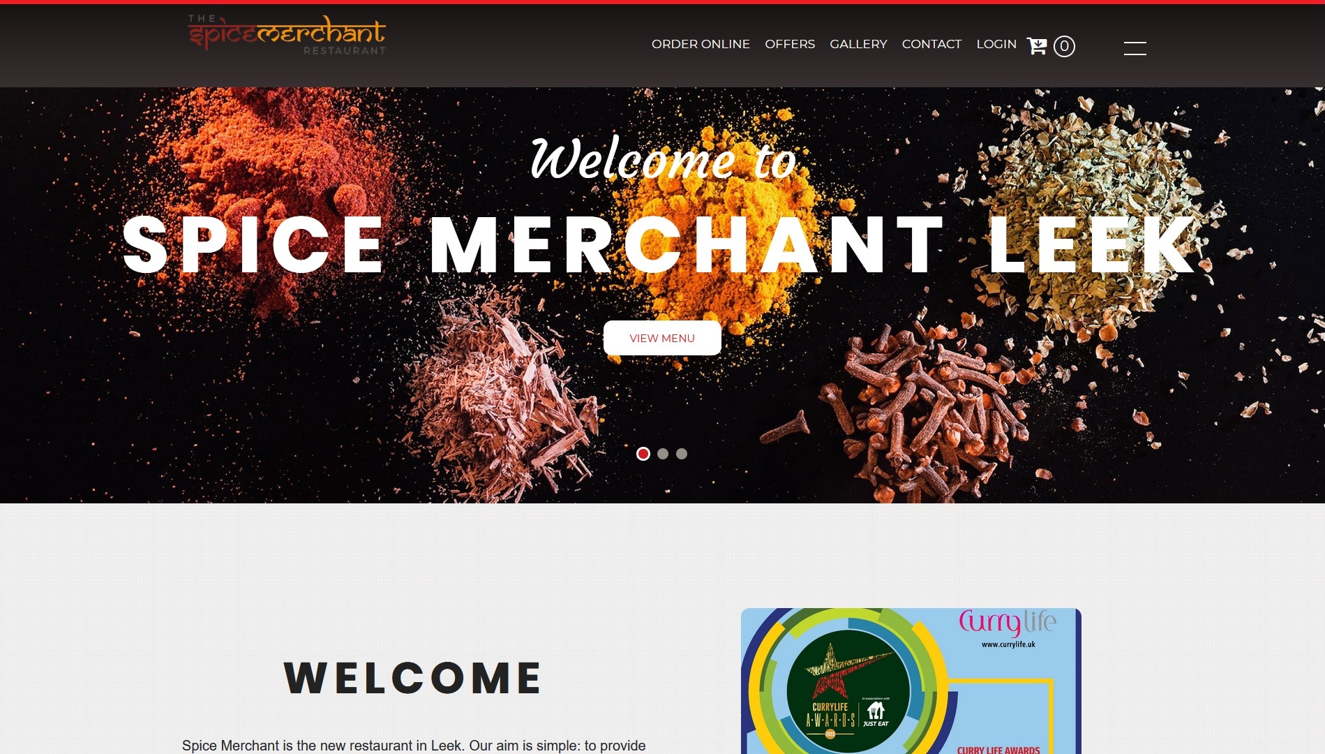 image of the Spice Merchant website