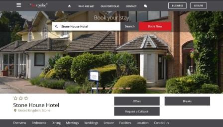 image of the Stone House Hotel website