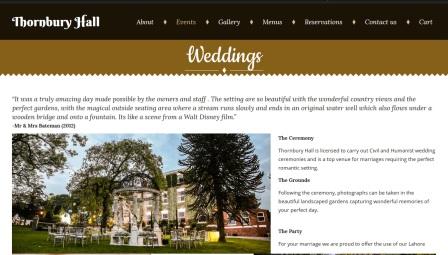 image of the Thornbury Hall website