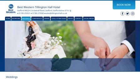 image of the Tillington Hall website
