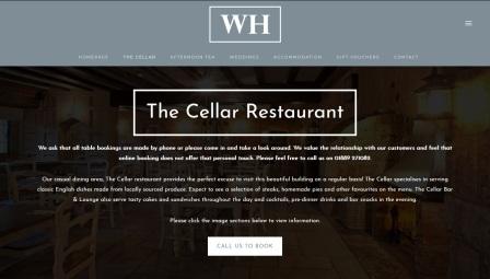 image of the Cellar Restaurant website