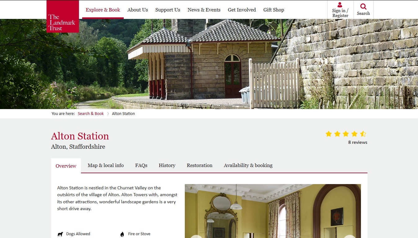image of the Alton Station website