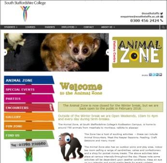 image of the animal zone website