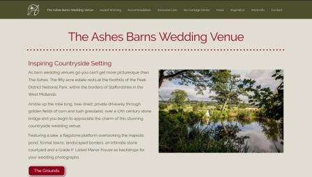 image of the Ashes Barns website