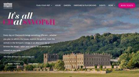 image of the Chatsworth House website