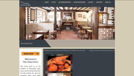 image of the Crewe Arms Hotel Stoke website