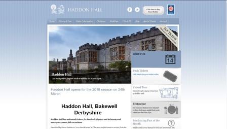 image of the Haddon Hall website