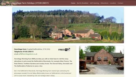 image of the Hermitage Farm website