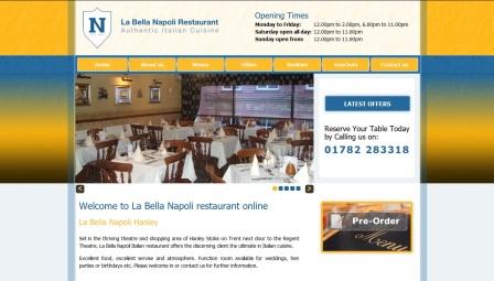 image of the La Bella Napoli website
