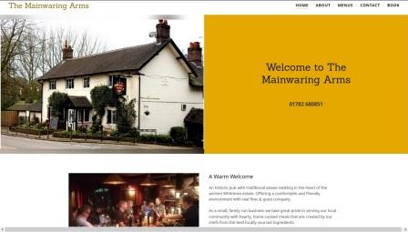 image of the Mainwaring Arms website