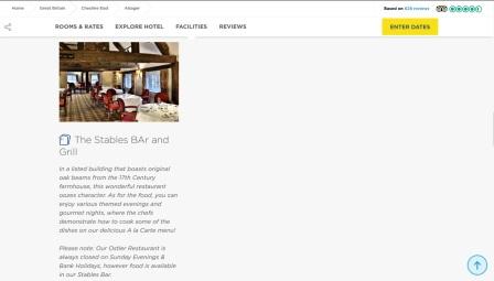 image of the Manor House Hotel website