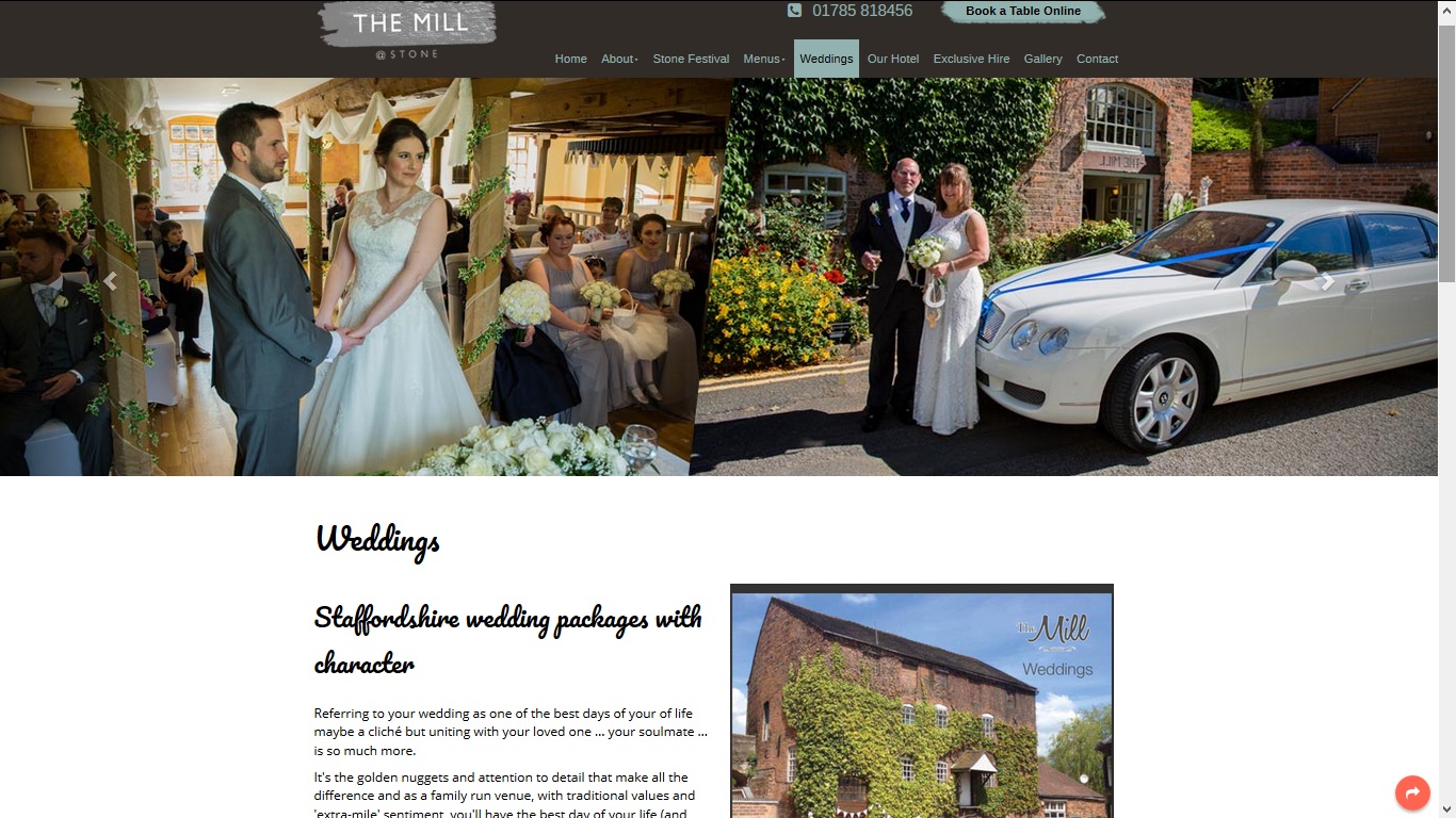 image of the Mill Hotel website