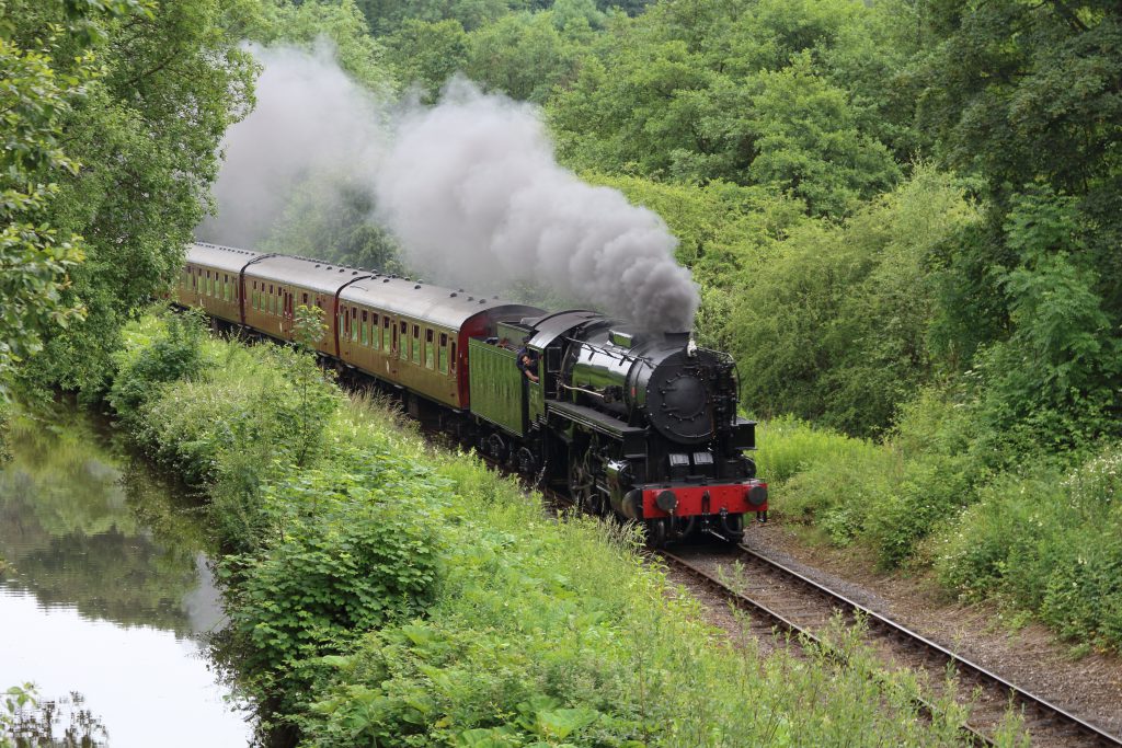 image of steam train in countryside