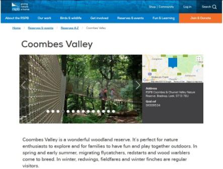 image of the Coombes Valley website