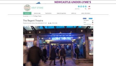 image of the Regent Theatre website