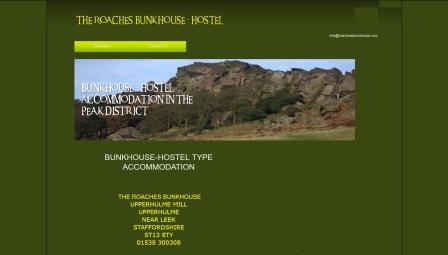 image of the Roaches Bunkhouse website