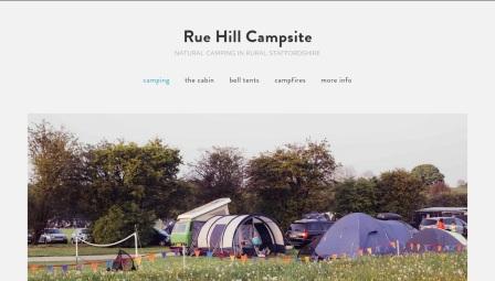 image of the Rue Hill Campsite website