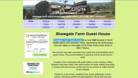 image of the Shawgate Farm website