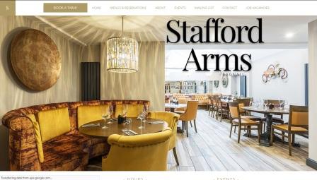 image of the Stafford Arms website