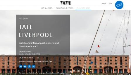 image of the Tate Liverpool website