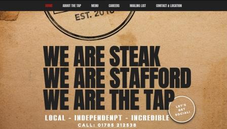 image of the Tap Steakhouse website