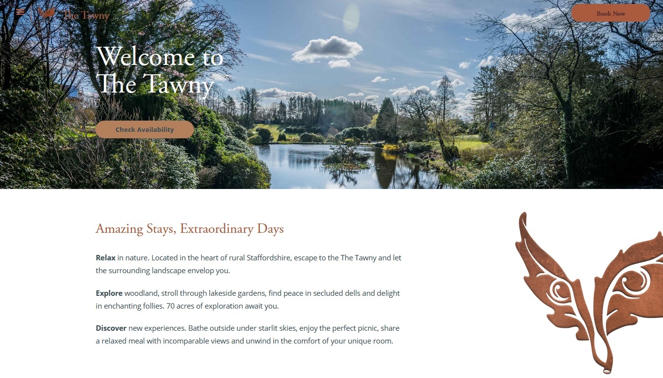 image of the The Tawny website