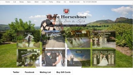 image of the Three Horse Shoes website
