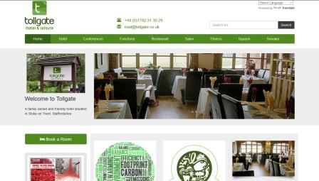 image of the Tollgate Hotel website
