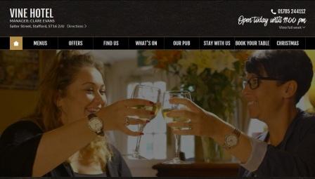 image of the Vine Hotel website
