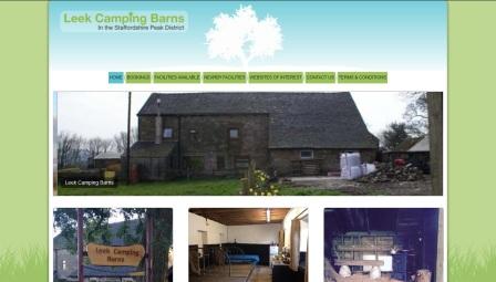 image of the Leek Camping Barns website