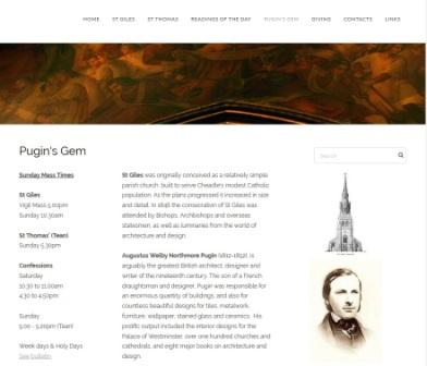 image of the st giles website