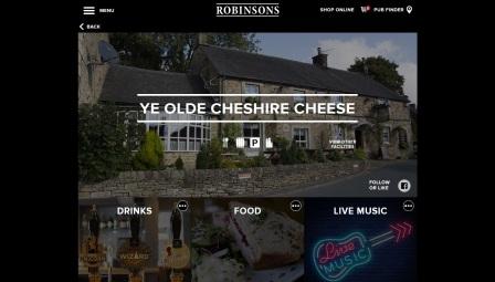 image of the Ye Olde Cheshire Cheese website